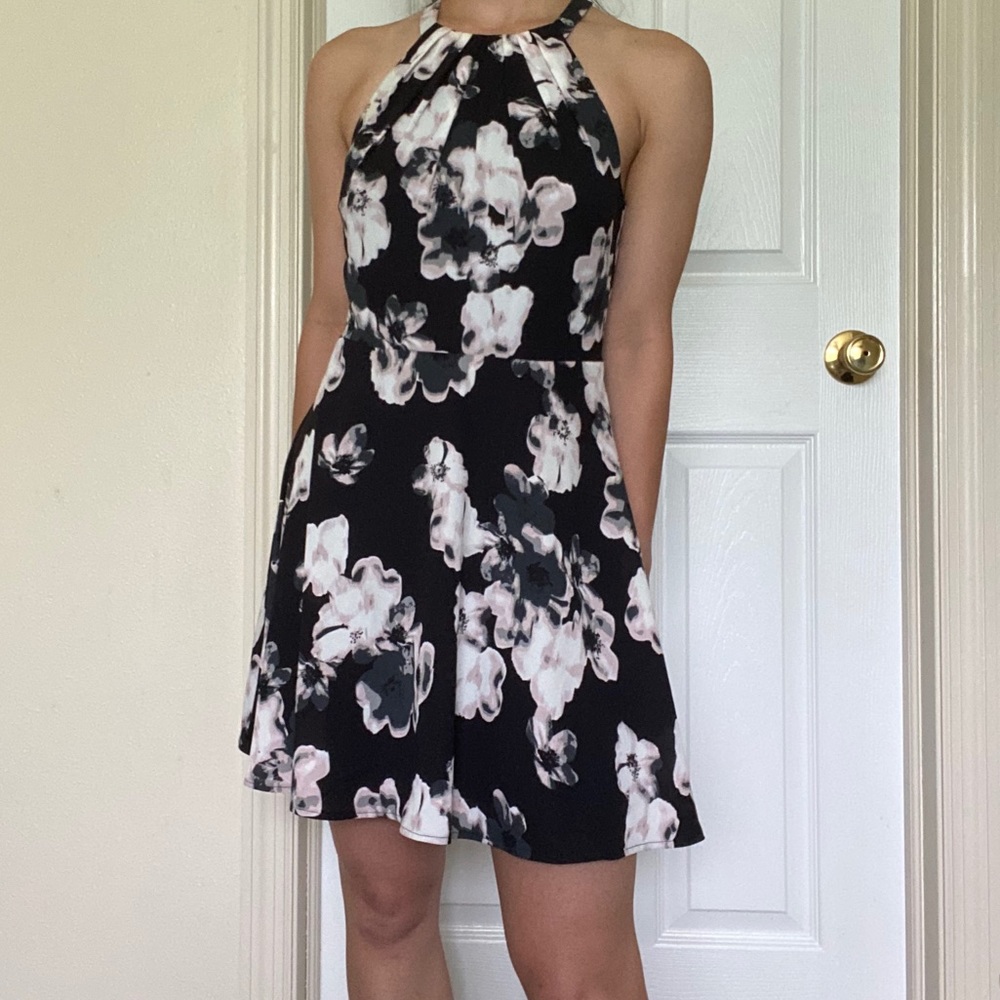 Express Floral Chiffon Mini Dress